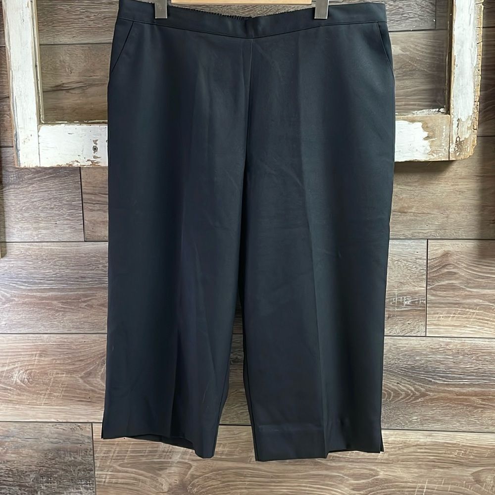 Alfred Dunner Dressy Capri Pants, Size 14, Black